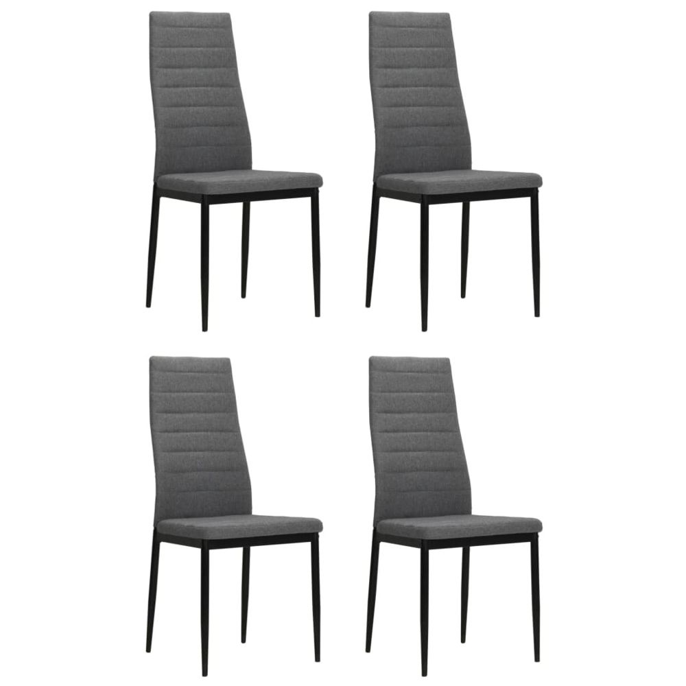 Vidaxl - Chaise de salle à manger 4 pcs Tissu Gris clair - Meubles/Fauteuils/Chaises de cuisine et de salle à manger | Gris | Gris - Chaises