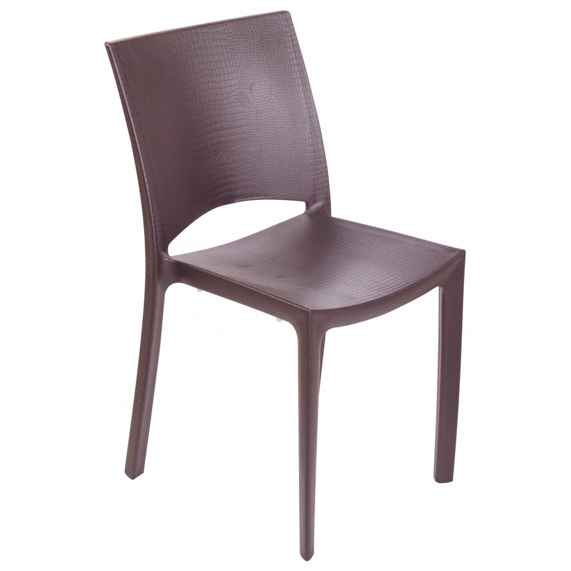 3S. x Home - Chaise Design Marron Effet Croco ARLEQUIN - Chaises