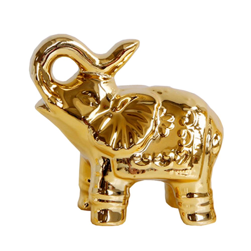 marque generique - Sculpture en céramique mignonne de figurines d'éléphant appropriée au décor à la maison d'or - Rangements à chaussures