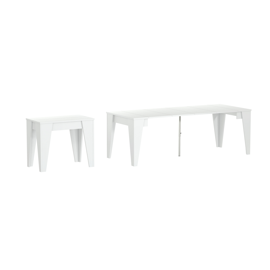Skraut Home - Table extensible jusqu'à 239cm blanche 90x54x74cm - Consoles