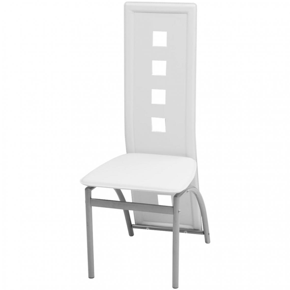 Icaverne - Icaverne - Chaises de cuisine et de salle à manger collection Chaises de salle à manger 6 pcs Cuir synthétique Blanc - Chaises