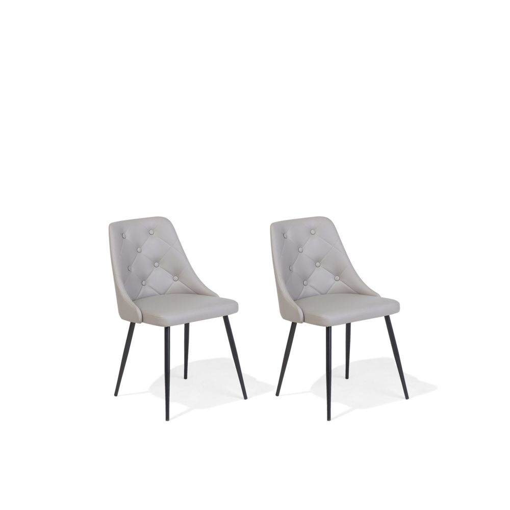 Beliani - Beliani Lot de 2 chaises en simili-cuir gris clair VALERIE - gris clair - Chaises