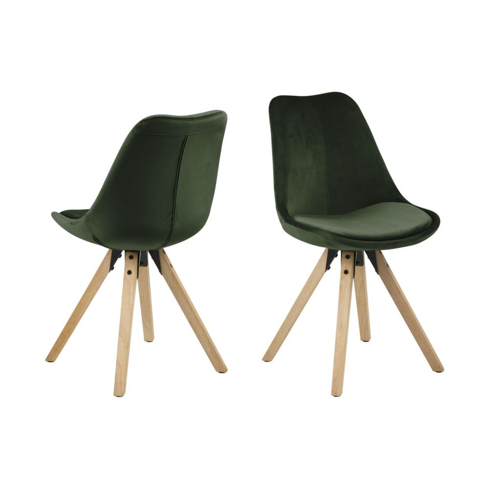 HELLIN - Chaises modernes bois et tissus - EARL (Lot de 2) - Chaises