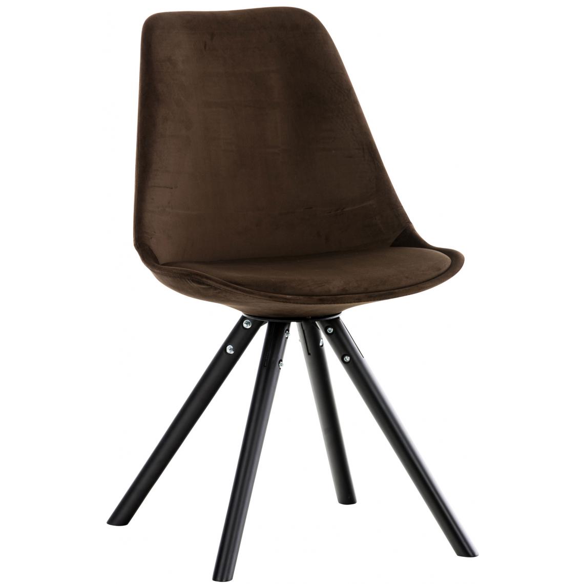 Icaverne - Chic Chaise ronde en velours categorie Manille noir couleur marron - Chaises