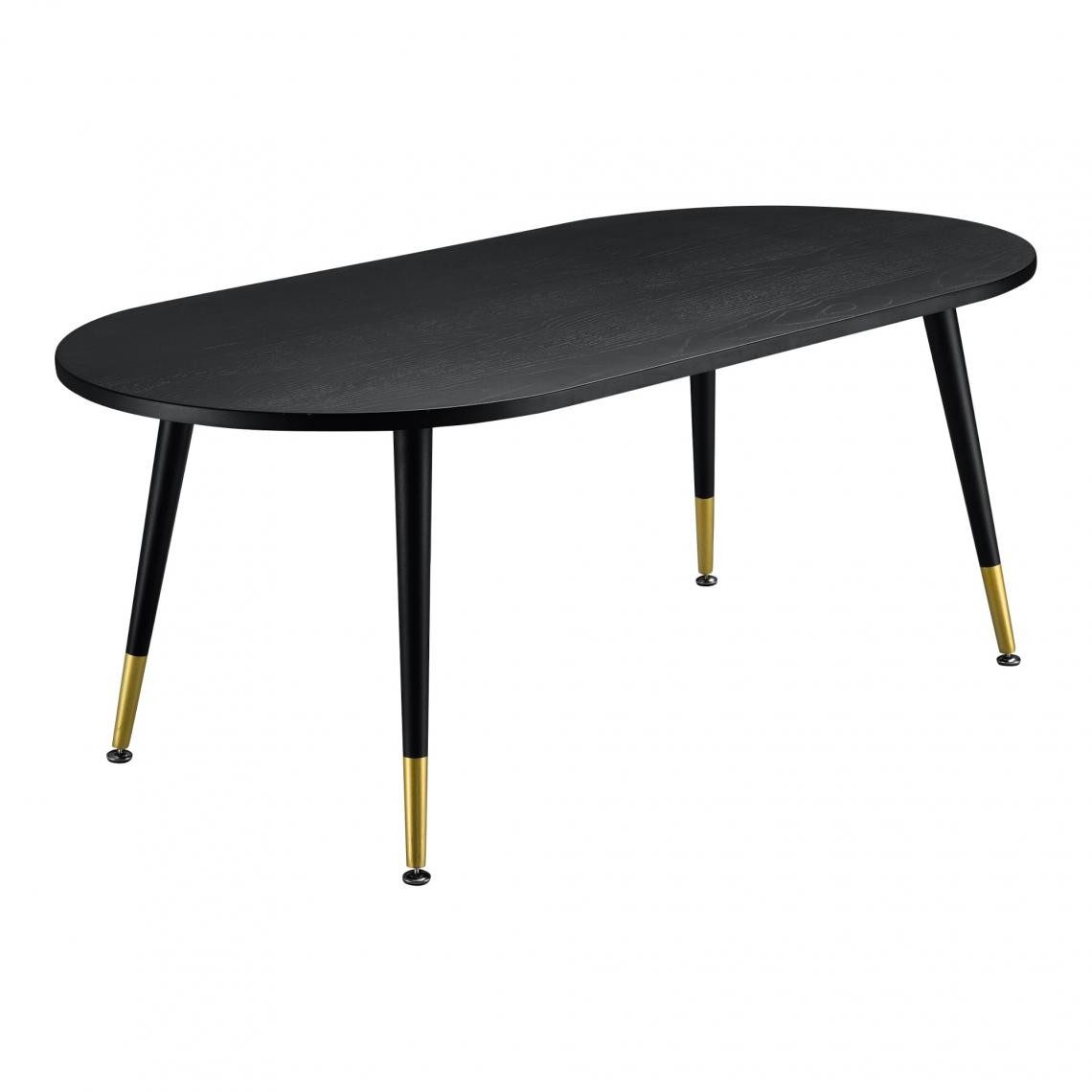 Helloshop26 - Table basse design élégant pour salon table avec pieds solides MDF métal revêtu par poudre 47 x 120 x 60 cm effet chêne noir mat laqué laiton 03_0006157 - Tables basses