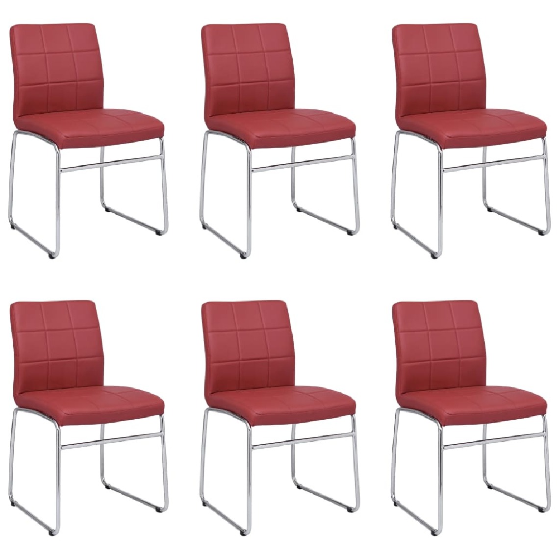 Chunhelife - Chunhelife Chaises de salle à manger 6 pcs Rouge Similicuir - Chaises
