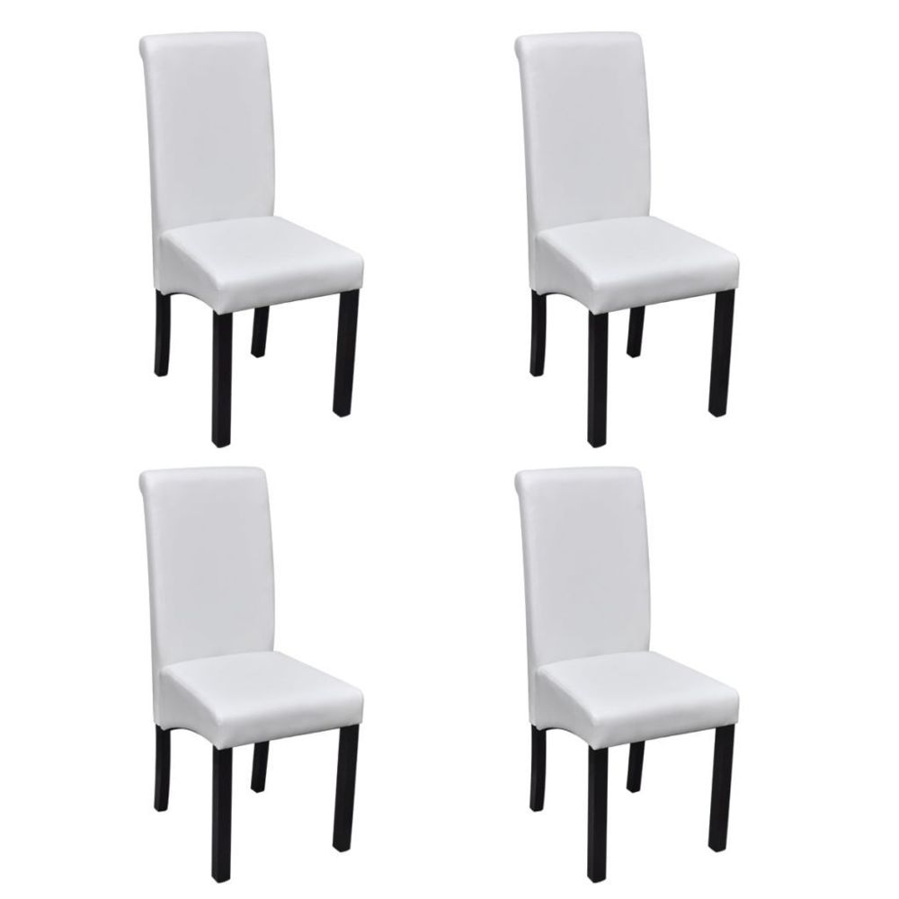 Vidaxl - Chaise de salle à manger 4 pcs Cuir synthétique Blanc - 241729 | Blanc - Chaises