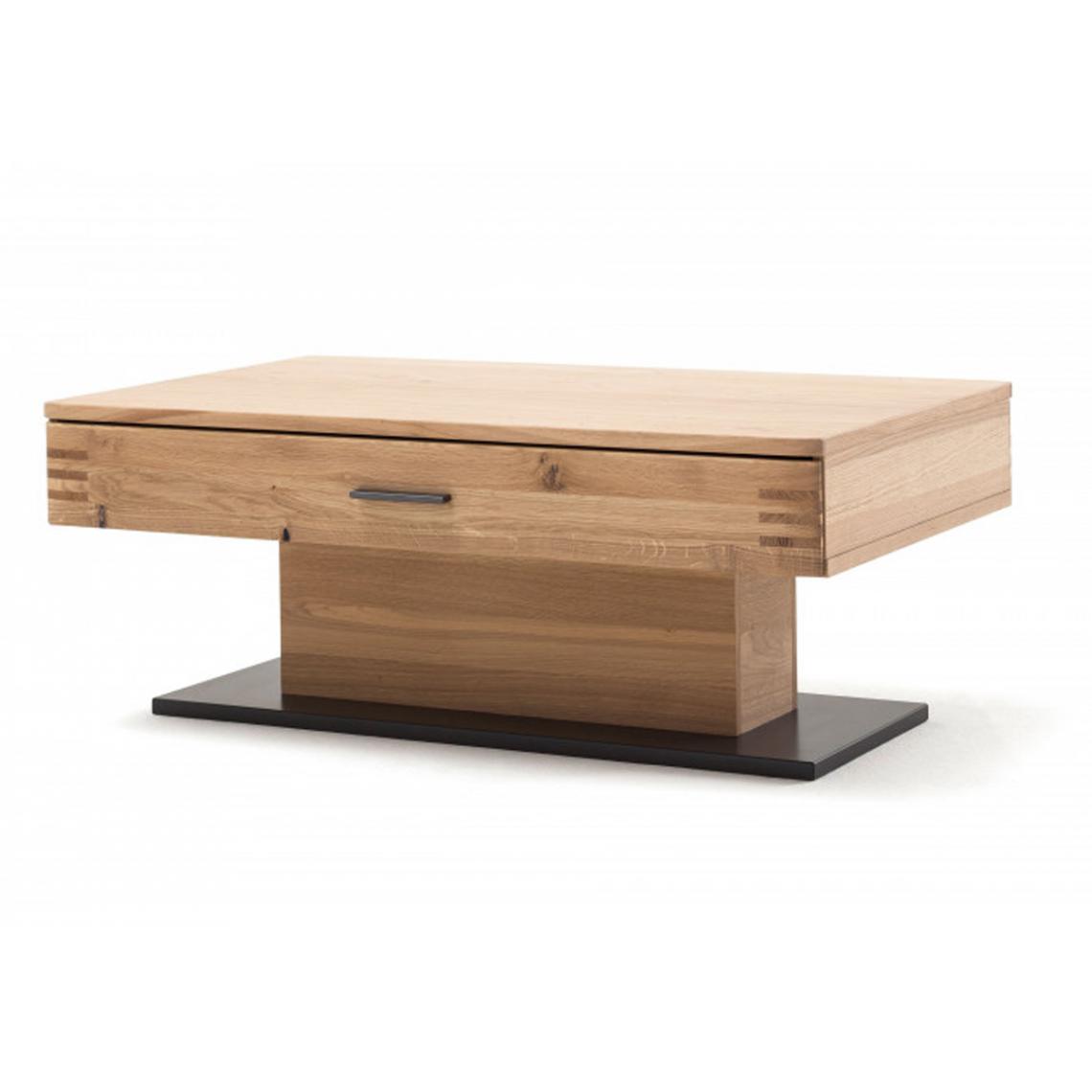 Pegane - Table basse avec rangements en chêne sombre bianco - L.115 x H.45 x P.70 cm - Tables basses