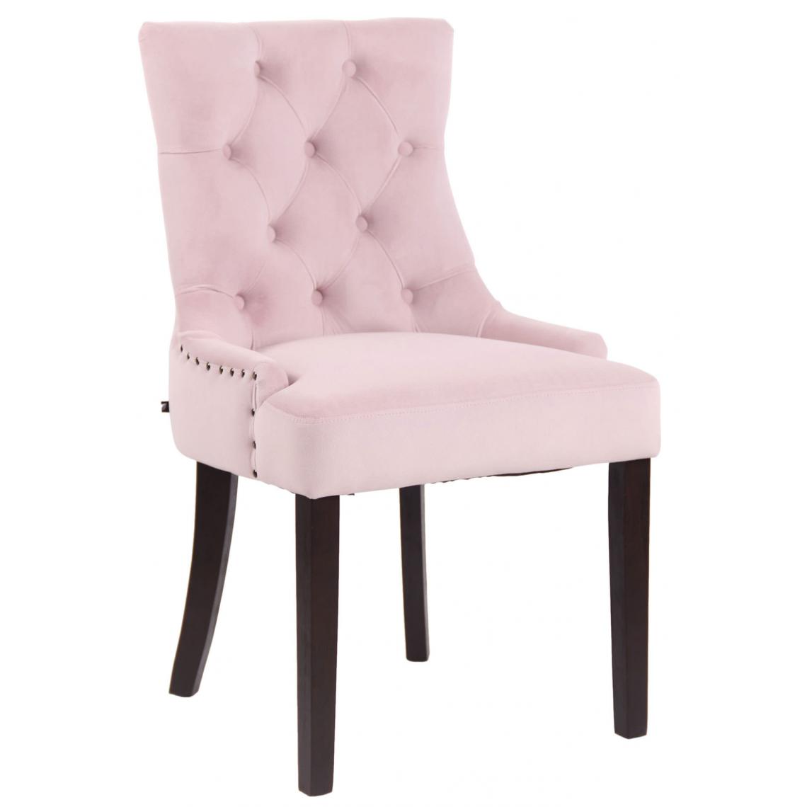Icaverne - Stylé Chaise de salle à manger collection Athènes velours antique couleur rose - Chaises