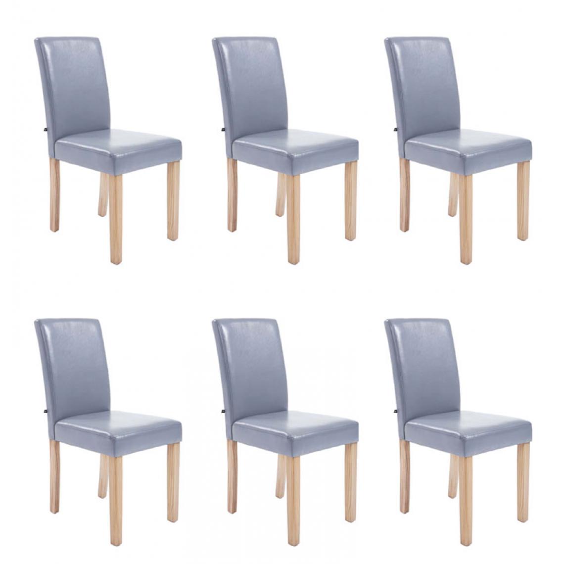 Icaverne - Esthetique Lot de 6 chaises de salle à manger famille Rabat natura couleur gris - Chaises