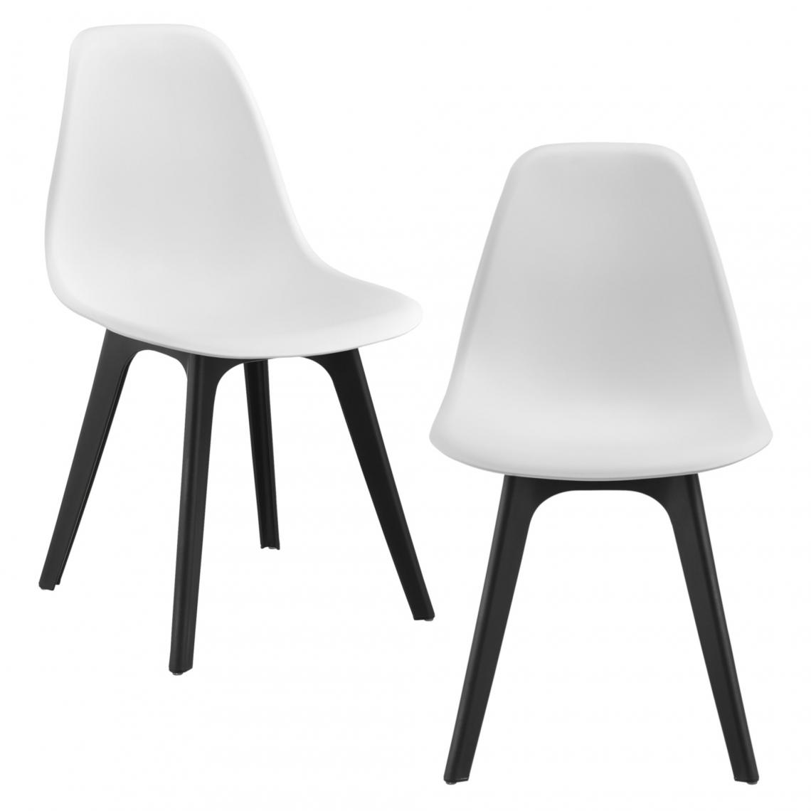 Helloshop26 - Set de 2 chaises cuisine salle à manger 83 cm blanc et noir 03_0003629 - Chaises