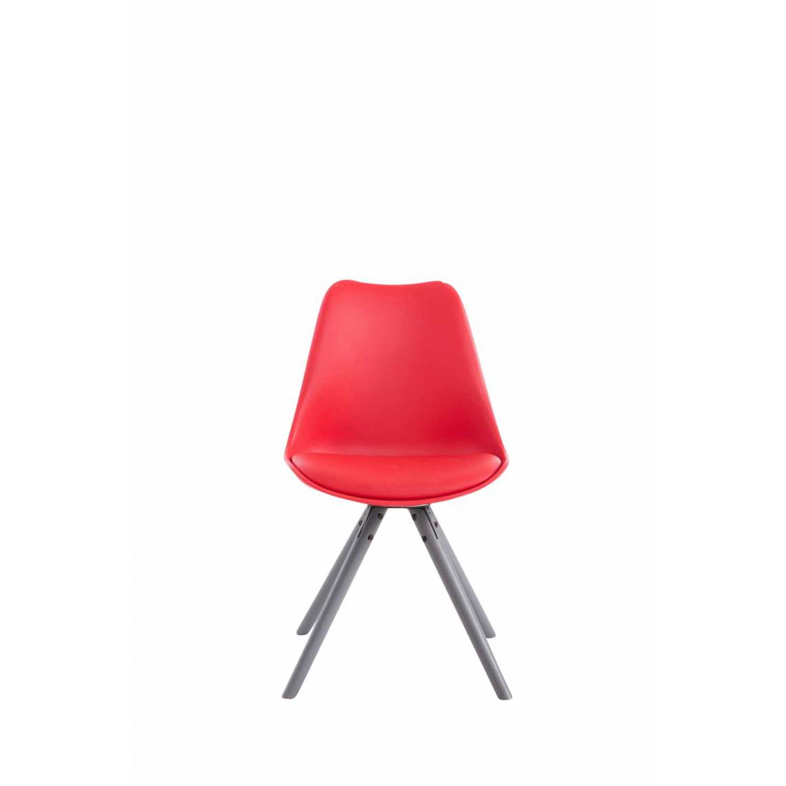 Icaverne - sublime Chaise visiteur categorie Katmandou cuir synthétique rond gris couleur rouge - Chaises