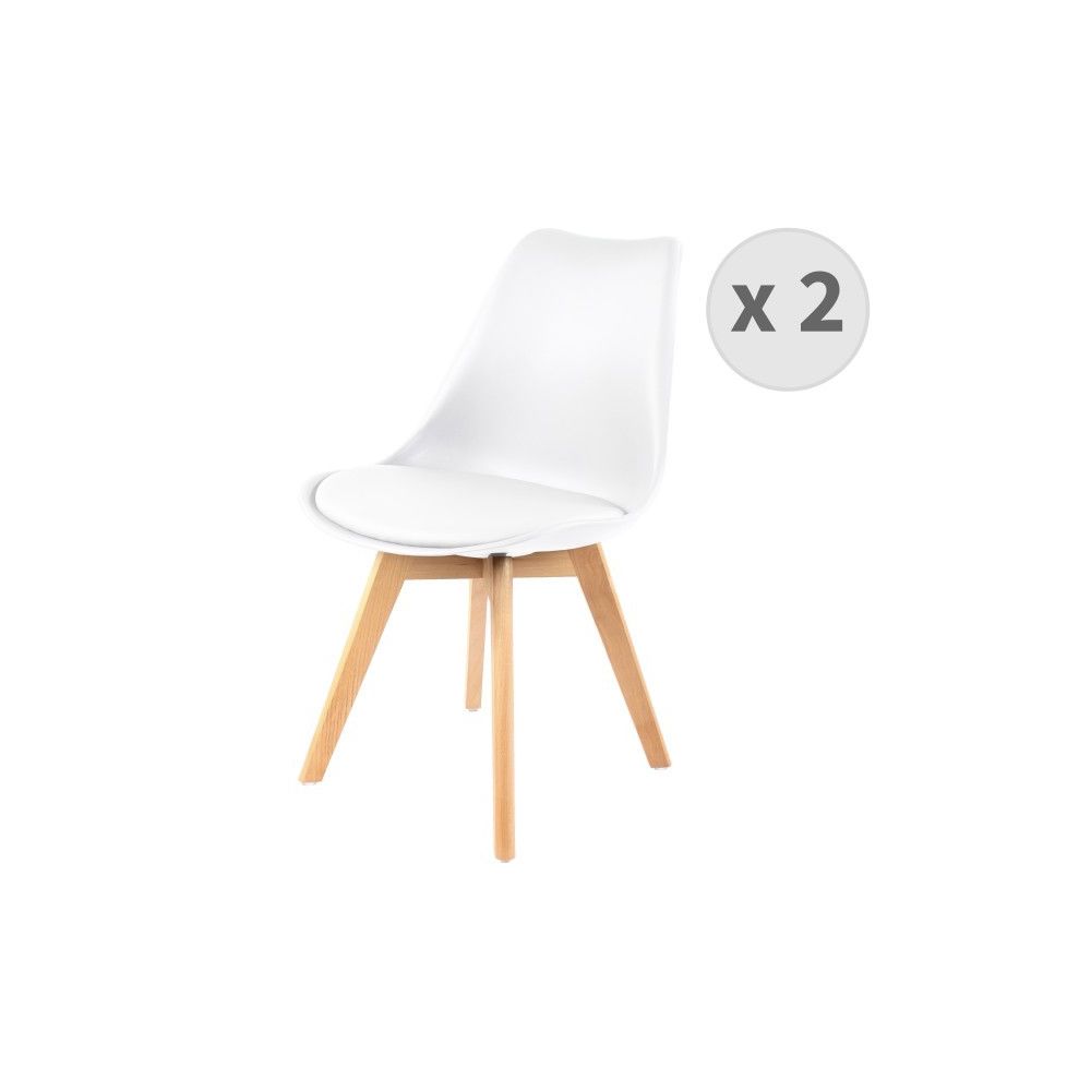 Moloo - Lot X2 Chaises Scandinaves Blanches Lighty - Chaises