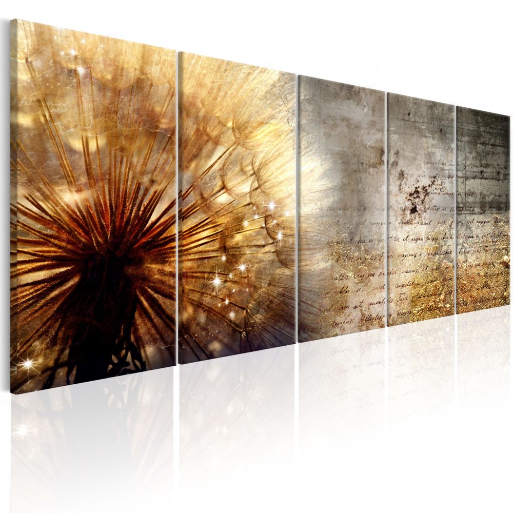 Bimago - Tableau - Sunny Dandelion - Décoration, image, art | Fleurs variées | 225x90 cm | XL - Grand Format | - Tableaux, peintures