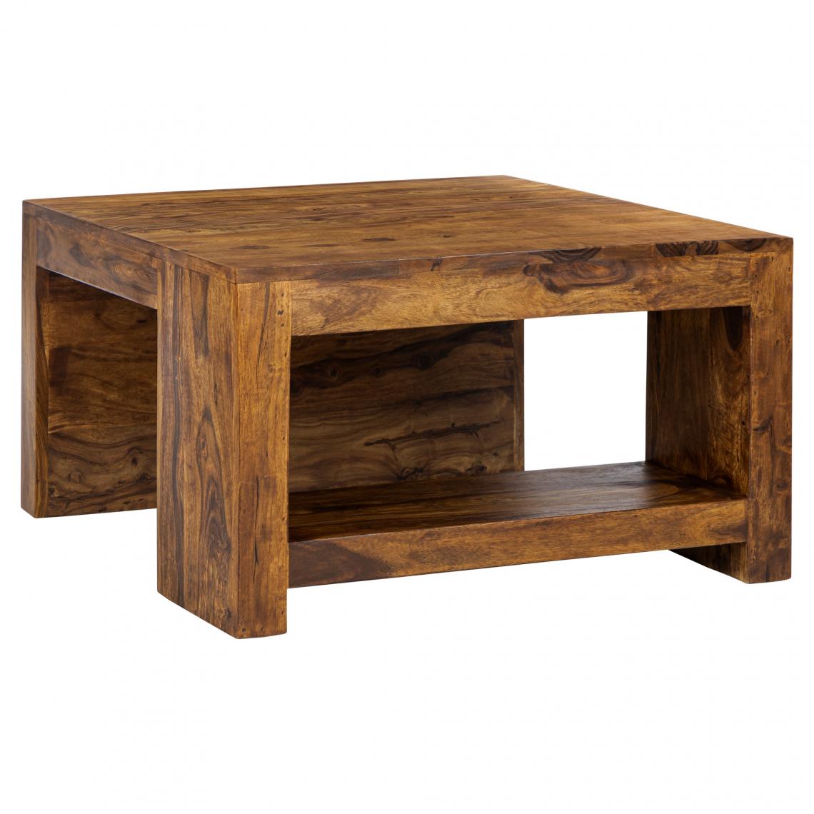 Womo-design - Table basse en bois massif de Sheesham table d'appoint déco de salon 70x70x40 cm - Tables basses