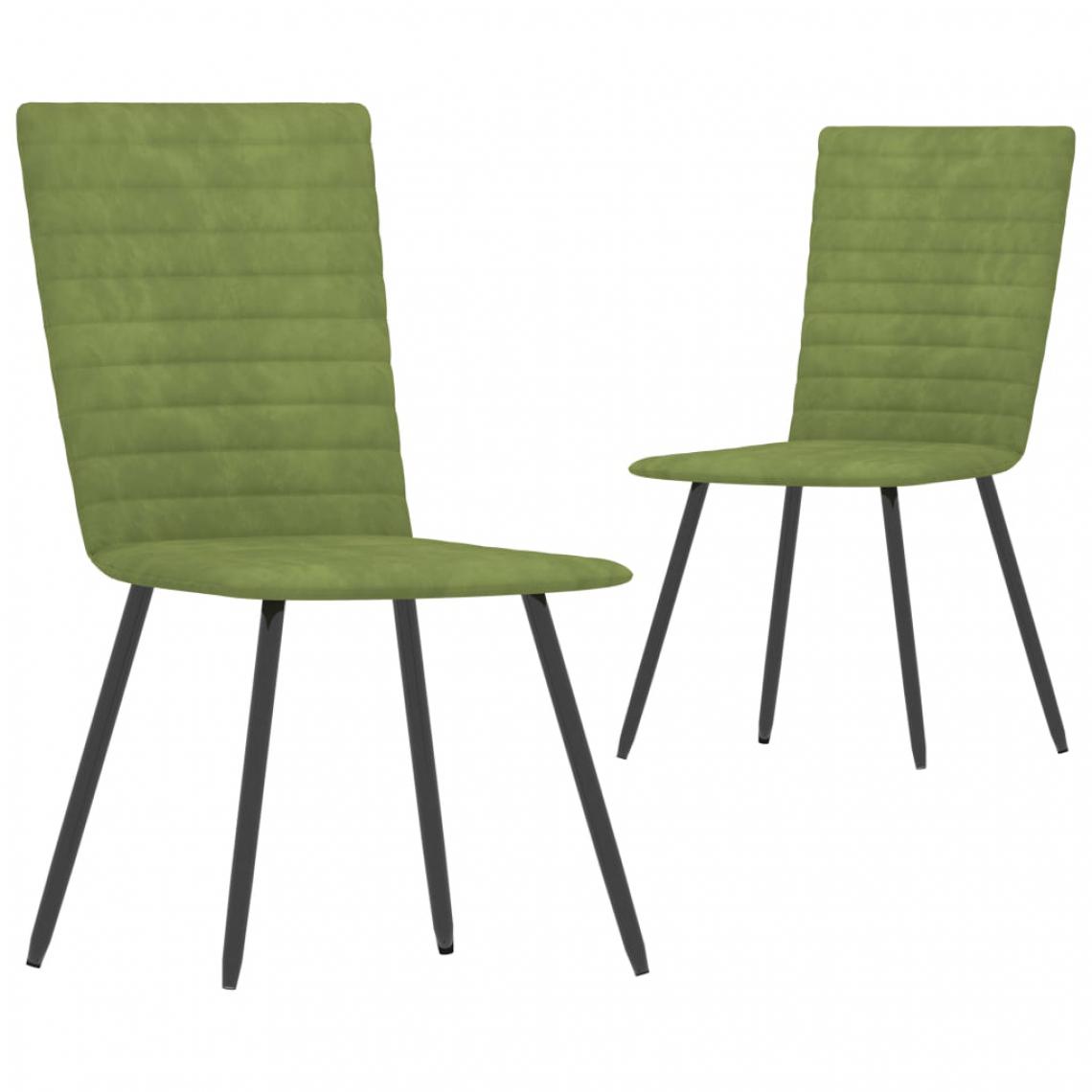 Chunhelife - Chunhelife Chaises de salle à manger 2 pcs Vert Velours - Chaises