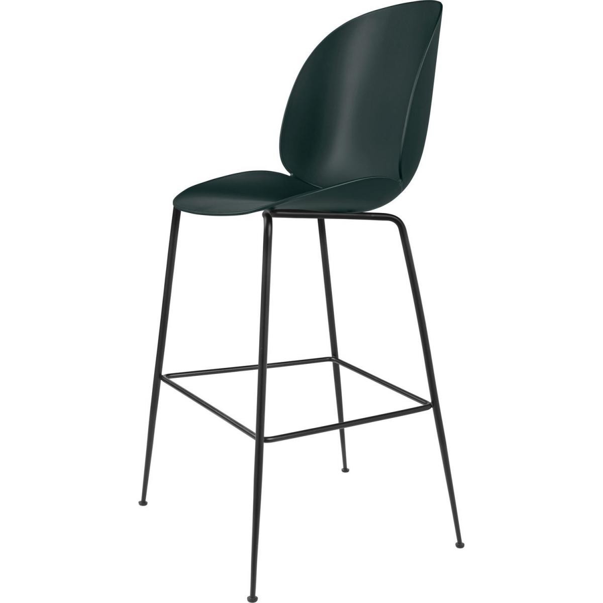 Gubi - Chaise de Bar Beetle - mat noir - vert foncé - 63 cm - Tabourets