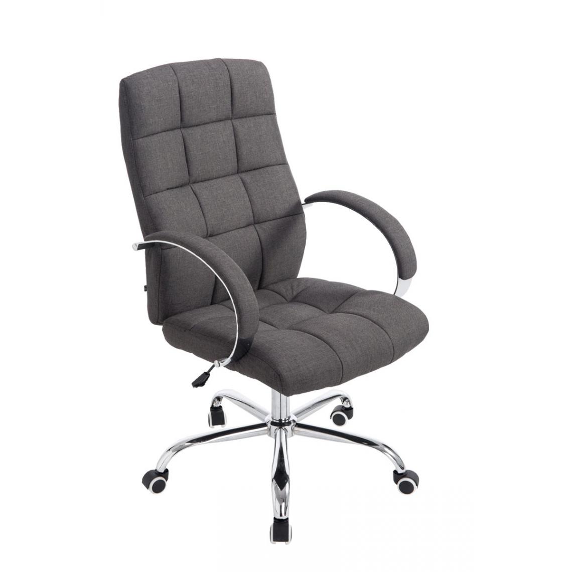 Icaverne - Magnifique Chaise de bureau collection Gaborone tissu couleur gris foncé - Chaises