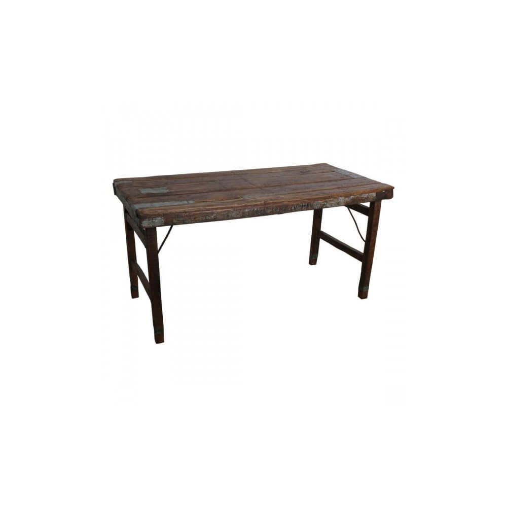 Mathi Design - VINTAGE - Table pliante bois marron - Tables à manger