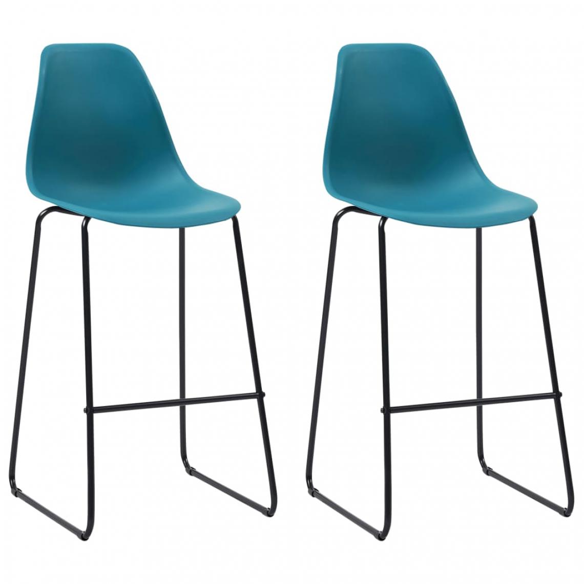 Icaverne - Stylé Fauteuils et chaises serie Tbilissi Chaises de bar 2 pcs Turquoise Plastique - Tabourets