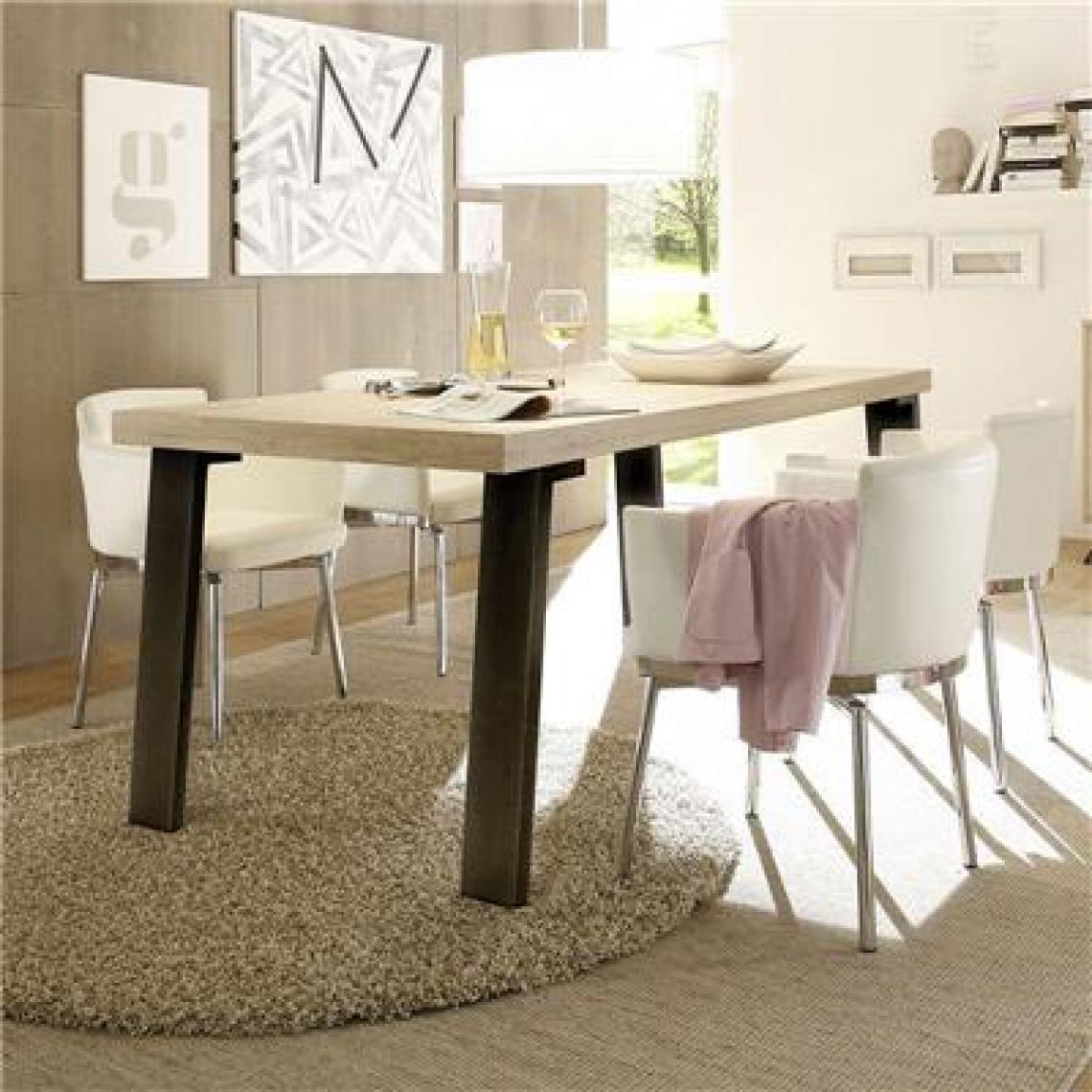 Nouvomeuble - Table rectangulaire moderne couleur bois clair JACE - Tables à manger