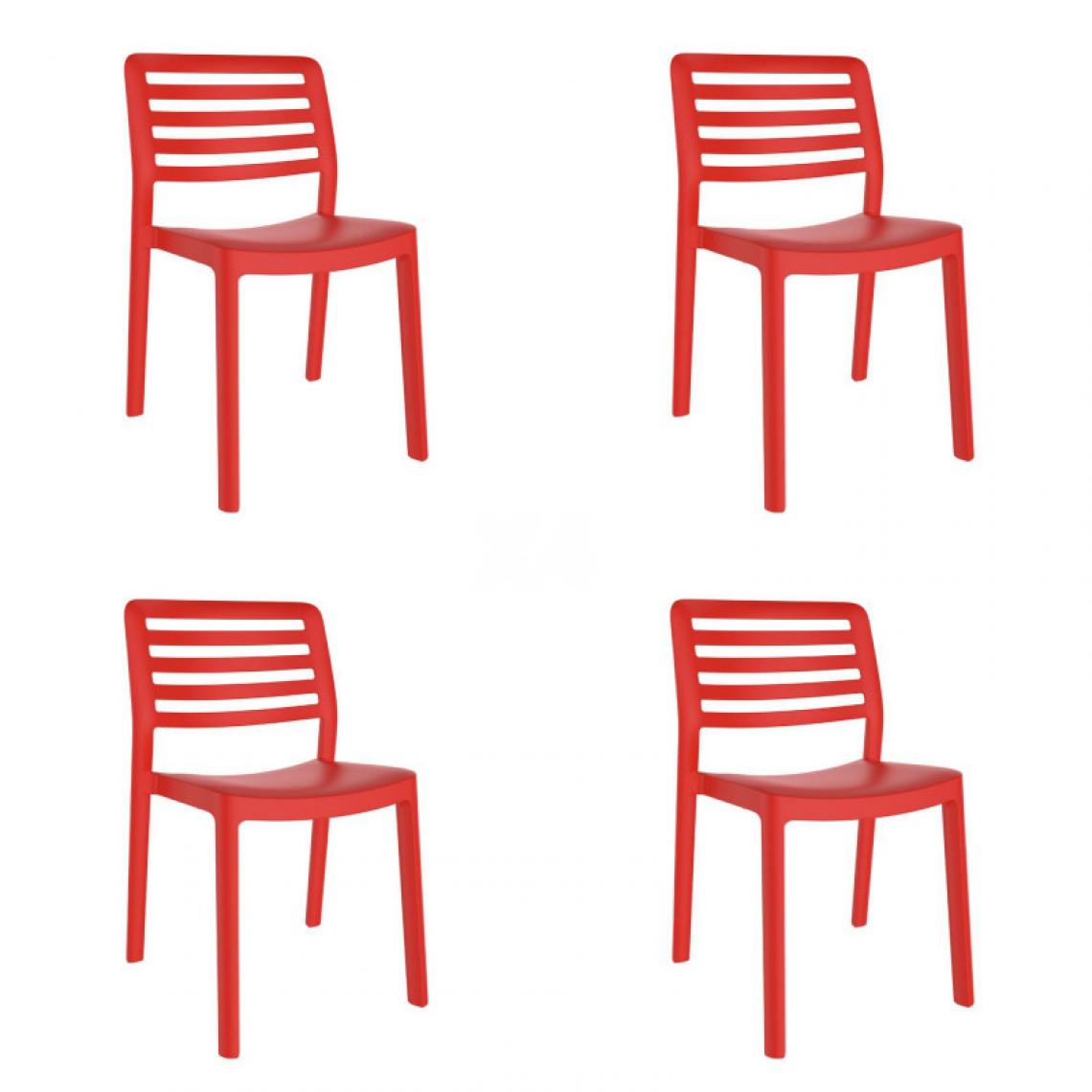 Resol - Set 4 Chaise Wind - RESOL - RougePolypropylène - Chaises