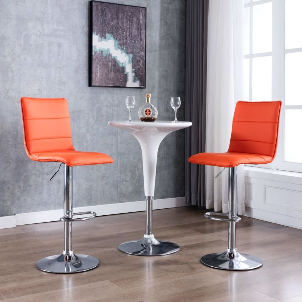marque generique - Admirable Fauteuils et chaises collection Palikir Chaises de bar 2 pcs Orange Similicuir - Tabourets