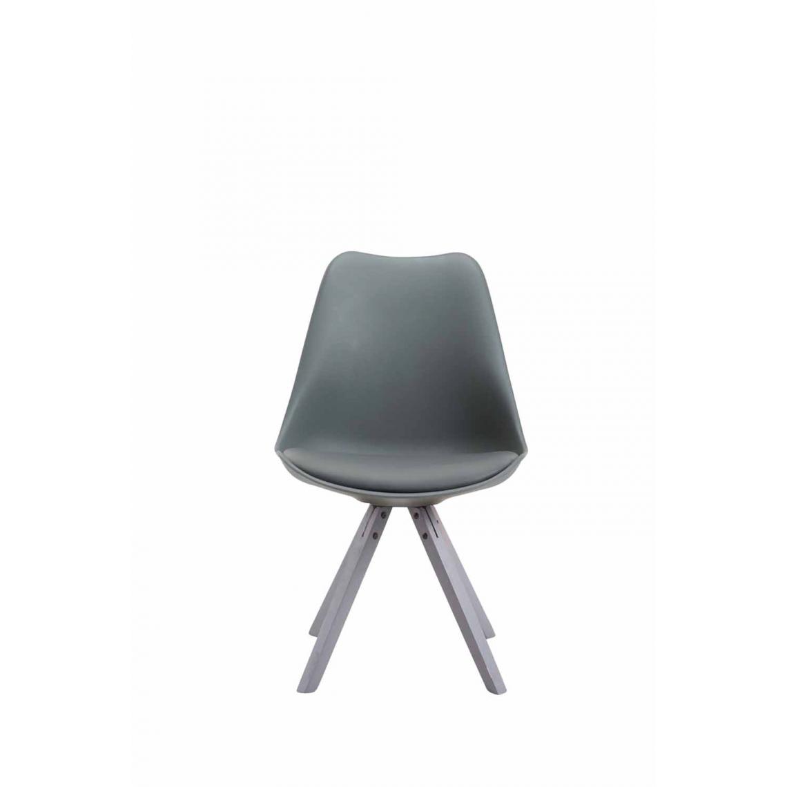 Icaverne - Chic Chaise visiteur selection Katmandou cuir synthétique Carré gris couleur gris - Chaises