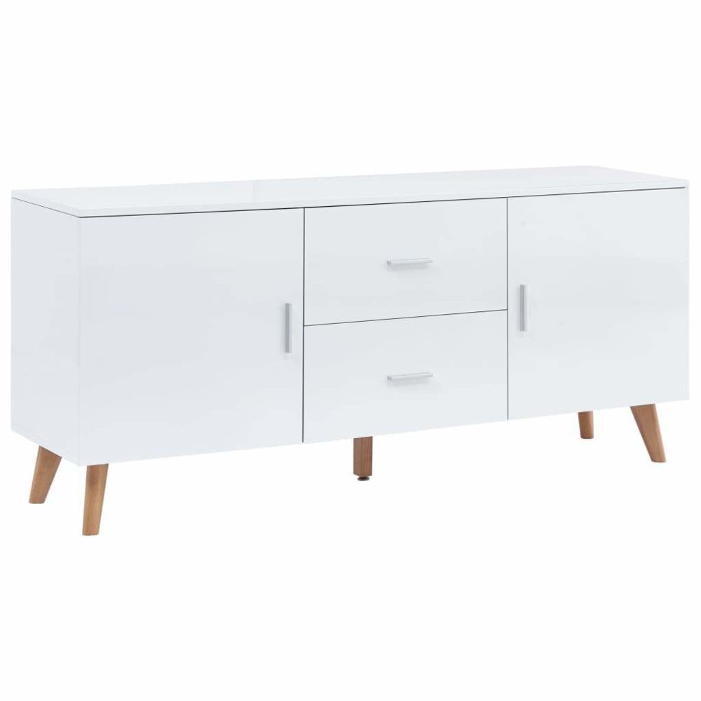 Helloshop26 - Buffet bahut armoire console meuble de rangement blanc 160 cm mdf 4402288 - Consoles