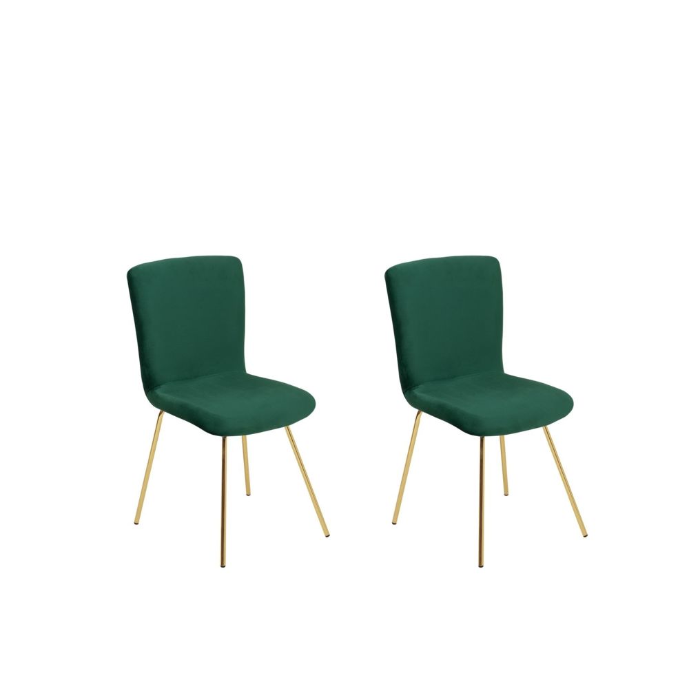 Beliani - Beliani Lot de 2 chaises en velours vert RUBIO - - Chaises