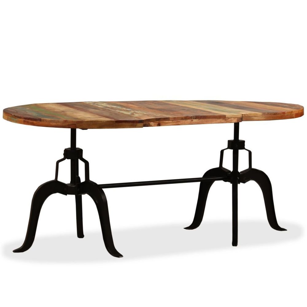 Vidaxl - vidaXL Table de salle à manger Bois massif recyclé et acier 180 cm - Tables à manger