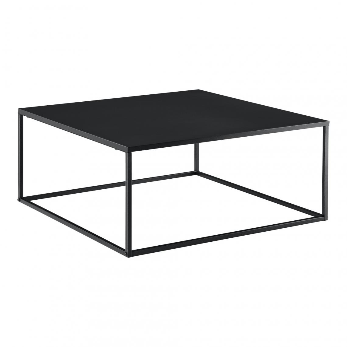 Helloshop26 - Table basse carrée salon en métal 85 x 85 cm noir mat 03_0006133 - Tables basses