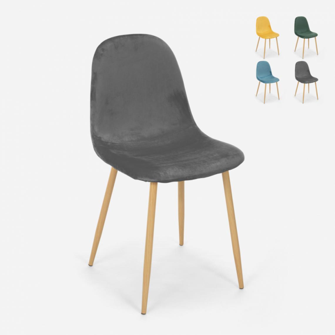 Ahd Amazing Home Design - Chaise design pieds nordiques bois tissu cuisine bar restaurant Salmon, Couleur: Gris - Chaises
