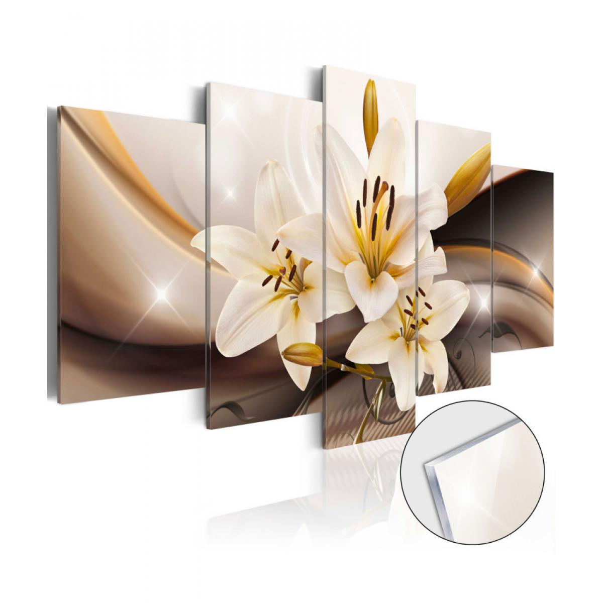 Artgeist - Tableau sur verre acrylique - Shiny Lily [Glass] 100x50 - Tableaux, peintures