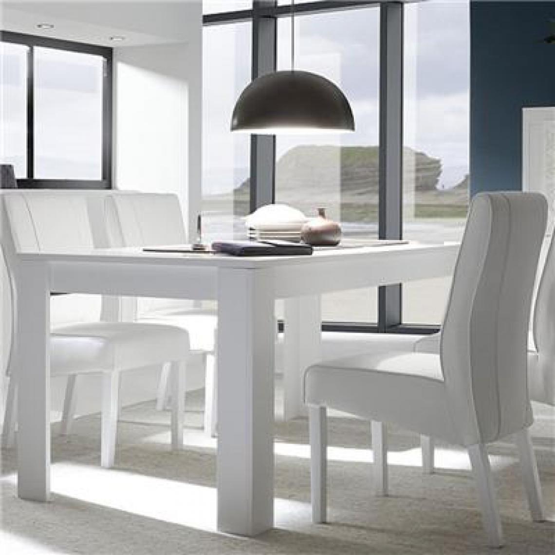 Nouvomeuble - Table à manger design blanc laqué mat ERINE - Tables à manger