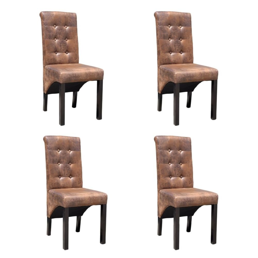 marque generique - Moderne Fauteuils famille Sanaa Chaise de salle à manger 4 pcs Cuir synthétique - Chaises