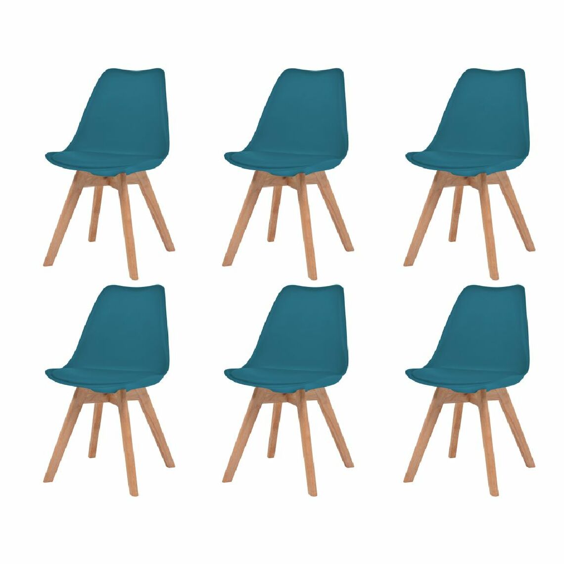 Chunhelife - Chunhelife Chaises de salle à manger 6 pcs Turquoise Similicuir - Chaises