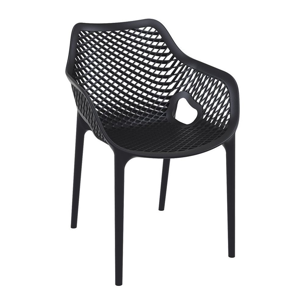 Alterego - Chaise de jardin / terrasse 'SISTER' noire en matière plastique - Chaises