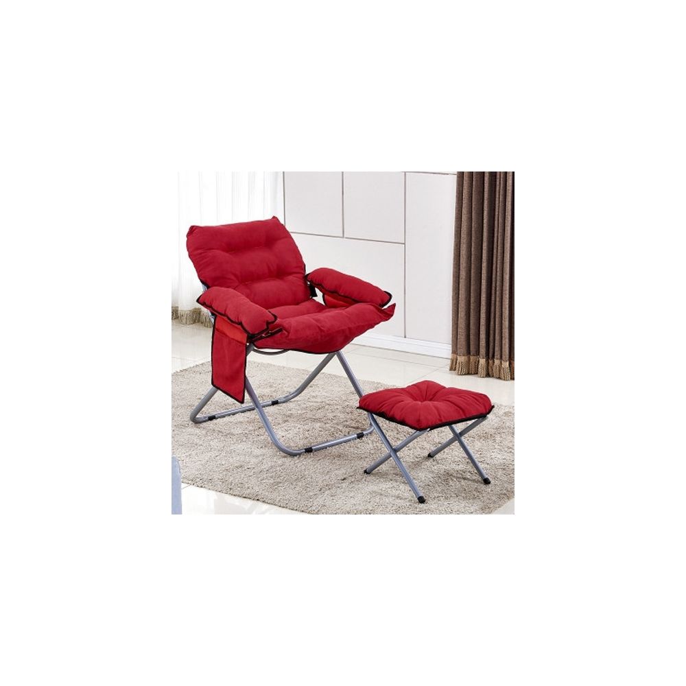 Wewoo - Salon créatif pliant paresseux canapé chaise simple longue tatami avec repose-pieds rouge - Chaises