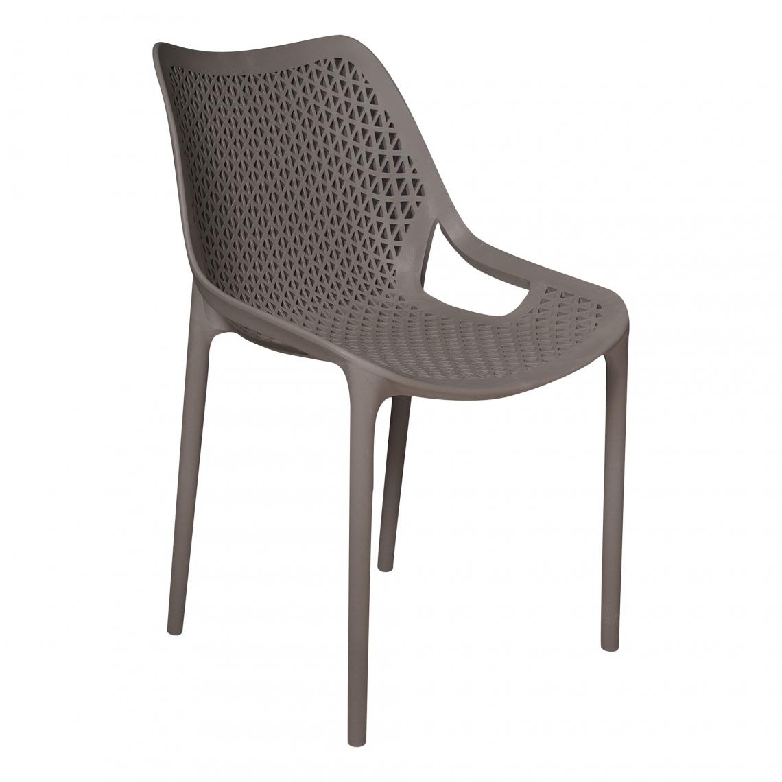 Alter - Chaise empilable avec accoudoirs, fauteuil perforé pour intérieur et extérieur, en polypropylène, 50x60h82 cm, couleur Gris - Chaises