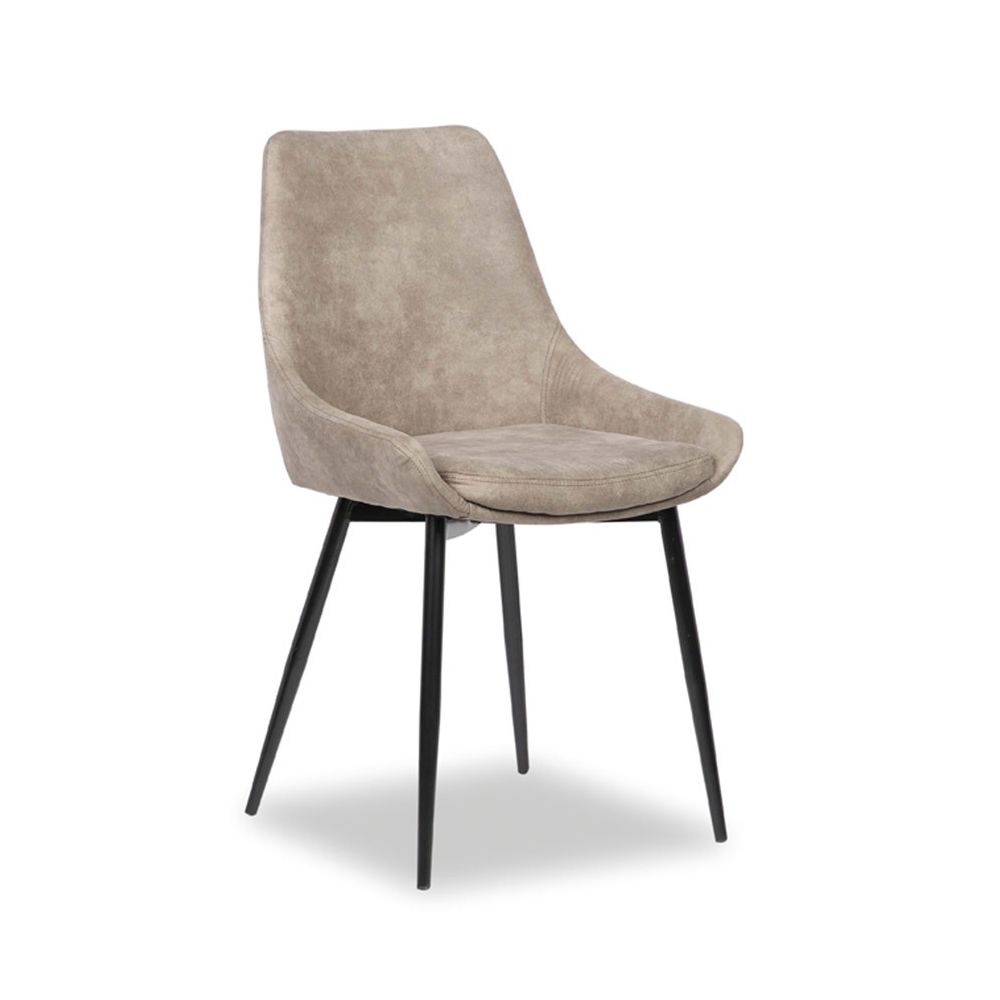 Nouvomeuble - Chaise grise en tissu 4 pieds INDUZI (lot de 2) - Chaises