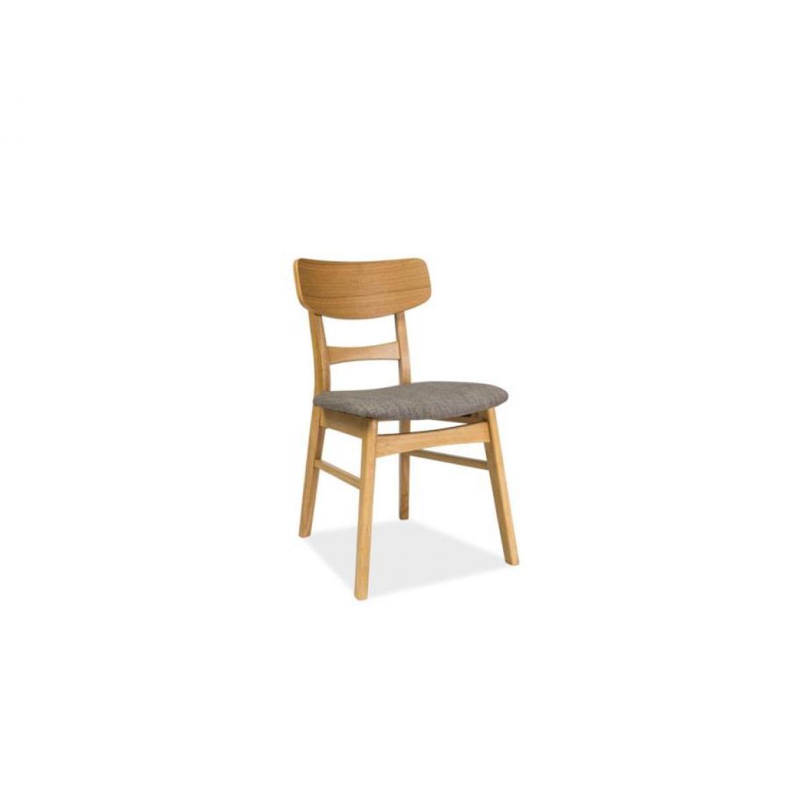 Hucoco - ODIS | Chaise en bois salle à manger salon bureau | Dimensions 76x47x42 cm | Assise rembourrée de tissu | Pieds en bois - Gris - Chaises