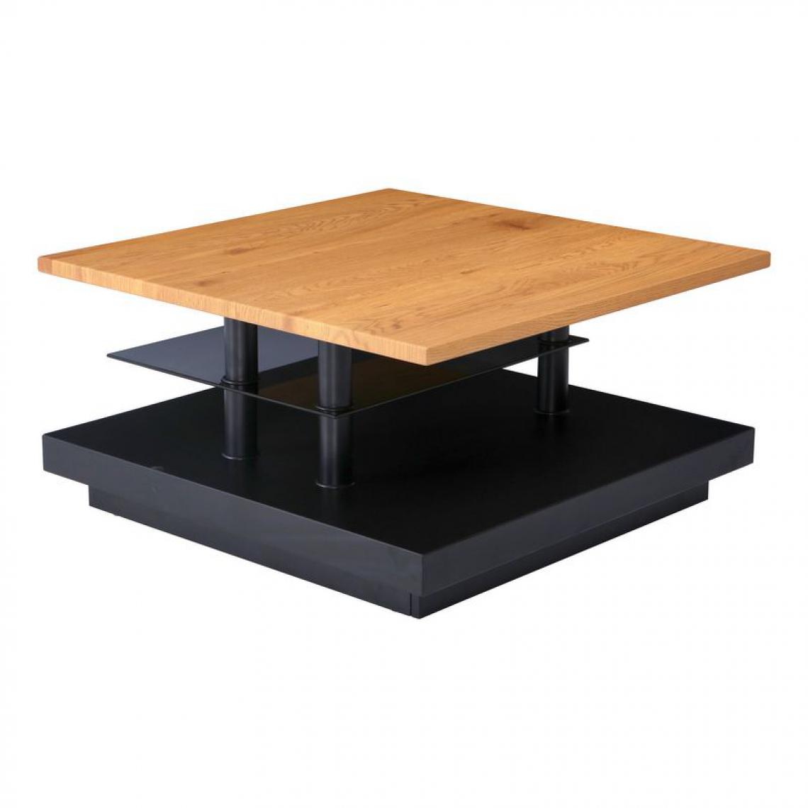 But - Table basse SPIN Imitation chêne et noir - Tables basses
