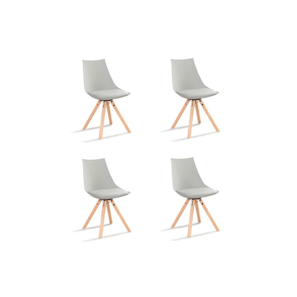 Designetsamaison - Lot de 4 chaises scandinaves grises - Minsk - Chaises