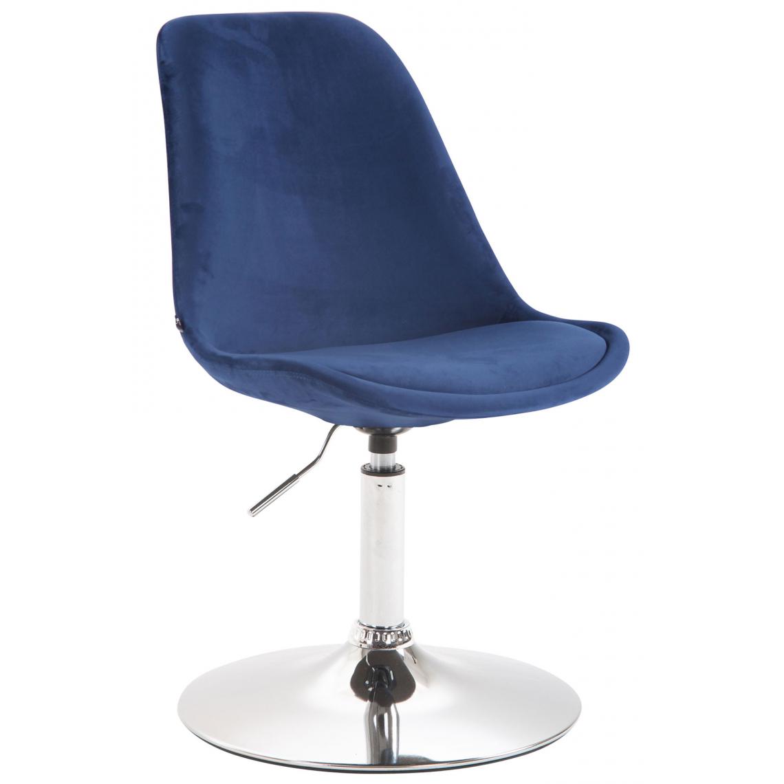 Icaverne - Stylé Chaise de salle à manger collection Lilongwe velours chrome couleur bleu - Chaises