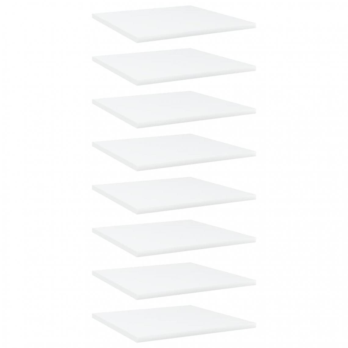 Vidaxl - vidaXL Panneaux de bibliothèque 8 pcs Blanc 40x40x1,5 cm Aggloméré - Etagères