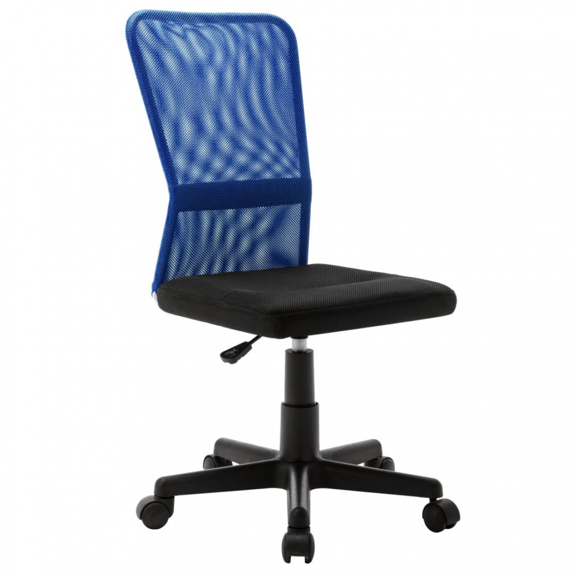 Icaverne - Joli Meubles de bureau gamme Freetown Chaise de bureau Noir et bleu 44x52x100 cm Tissu en maille - Chaises