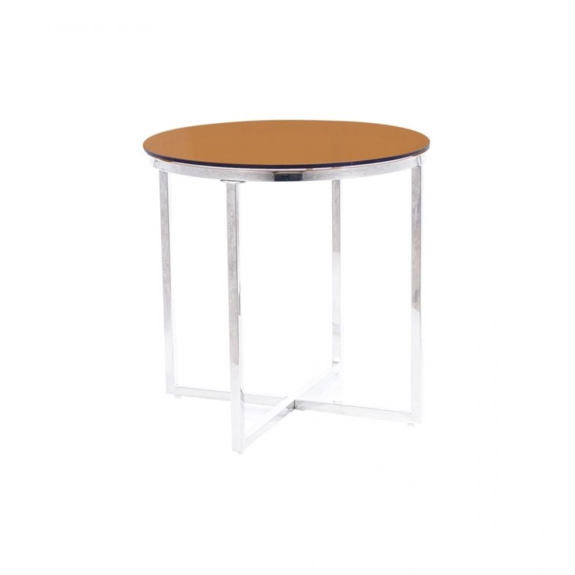 Ac-Deco - Table basse ronde - Crystal - D 55 x H 55 cm - Ambre - Tables basses
