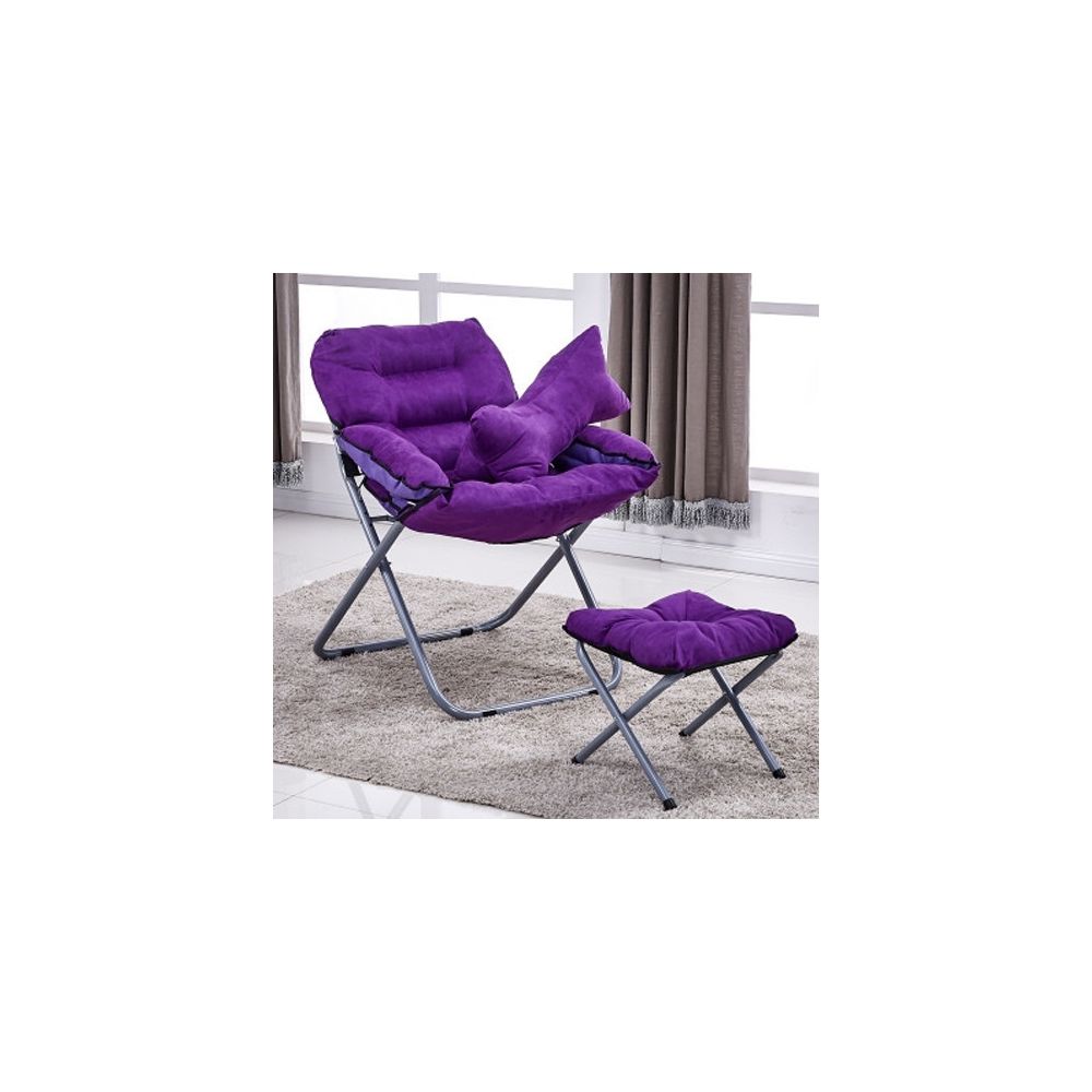 Wewoo - Salon créatif pliant paresseux canapé chaise simple longue tatami avec repose-pieds / oreiller violet - Chaises