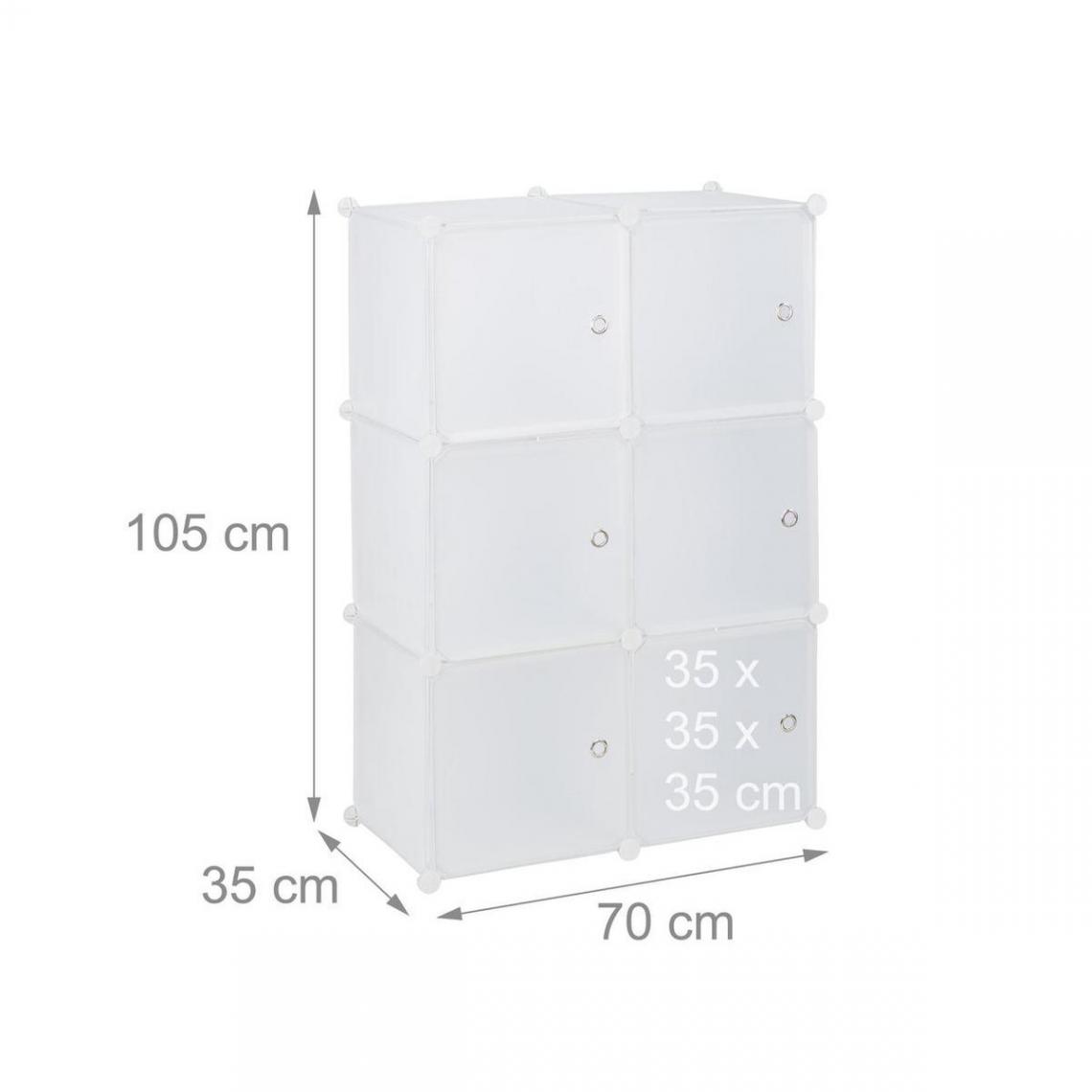 Helloshop26 - Armoire étagère système de rangement plastique avec 6 portes blanc 13_0002583_2 - Etagères